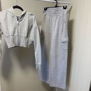 Forever 21 Light Gray Maxi Sweat Skirt